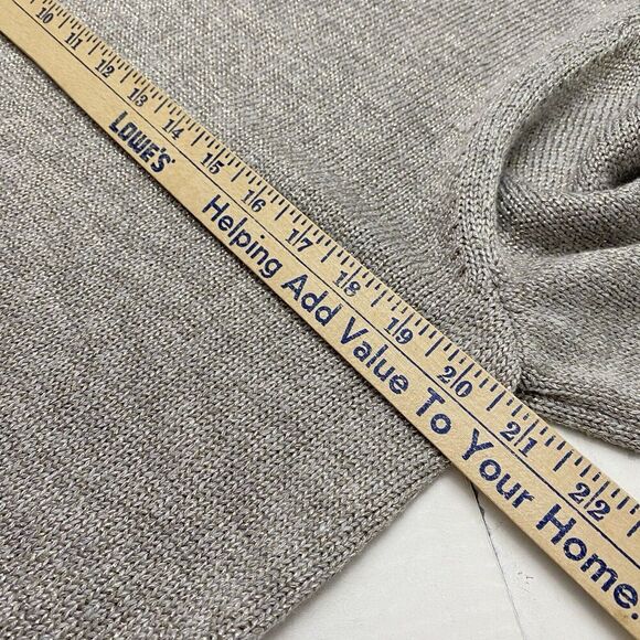 J Jill Zinc Shimmer Gray Gold Crew Neck Pullover Knit Sweater Women's Large - Picture 10 of 12